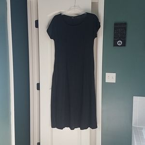 Long black maxi dress, tee shirt style